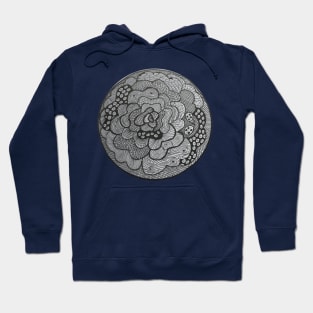 Floral mandala in black Hoodie